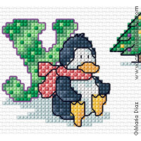 Penguin & Polar Bear alphabet - cross stitch pattern - by Maria Diaz (zoom 2)