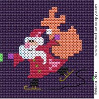 Maria Diaz Designs - Santa's on his way Alphabet zoom 1 (cross stitch chart)