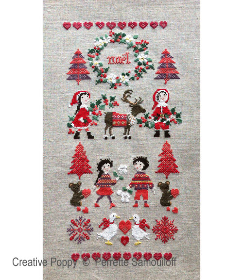 Perrette Samouiloff - Nordic Christmas banner (cross stitch pattern chart) (zoom 4)