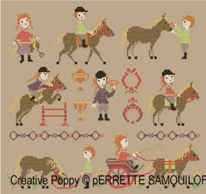 Perrette Samouiloff - Pony Club (cross stitch pattern chart)