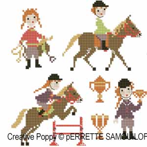 Perrette Samouiloff - The Pony club (cross stitch chart)(zoom)