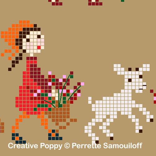Happy Childhood collection  - Red - cross stitch pattern - by Perrette Samouiloff (zoom 3)