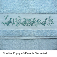 Wandering Ducks - Design for Bath size towel - cross stitch pattern - by Perrette Samouiloff