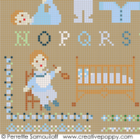 Teddies & Toddlers collection  - For baby boys - cross stitch pattern - by Perrette Samouiloff (zoom 3)