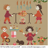 Happy Childhood collection  - In the kitchen - cross stitch pattern - by Perrette Samouiloff (zoom 4)