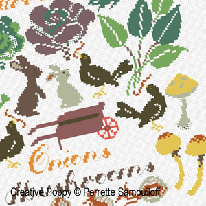 Perrette Samouiloff - Autumn vegetable patch (cross stitch chart)