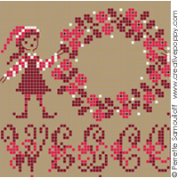 Christmas Welcome (small) - cross stitch pattern - by Perrette Samouiloff (zoom 2)