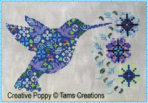 Tam\'s Creations - Humminpatches (cross stitch pattern chart) (zoom 4)