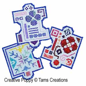 Tam's Creations - Odds and Ends Jigsaw Puzzle (random pieces) (cross stitch chart)