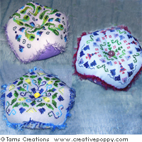 Blooming bluebells biscornus - cross stitch pattern - by Tam's Creations