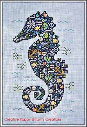 Tam\'s Creations - Hippocampusinpatches (cross stitch pattern) (zoom 4)