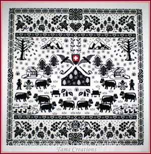 Tam's Creations - Swiss Poya - Mountain Seasons (cross stitch pattern)