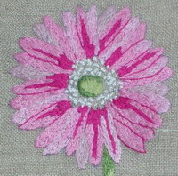 Gerbera - embroidery pattern - by Agnès Delage-Calvet (zoom 1)