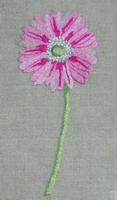 Gerbera - embroidery pattern - by Agn&egrave;s Delage-Calvet