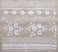 White flower borders - cross stitch pattern - by Agn&egrave;s Delage-Calvet