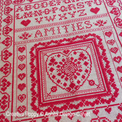 Friendship Sampler cross stitch pattern by Agnès Delage-Calvet