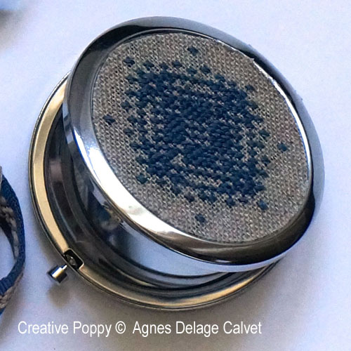 Pocket Mirror and Phone case cross stitch pattern by Agnes Delage-Calvet