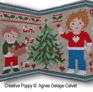 A Story Told in Stitches: Family Christmas, Agnès Delage-Calvet -  counted cross stitch pattern chart (zoom 4)