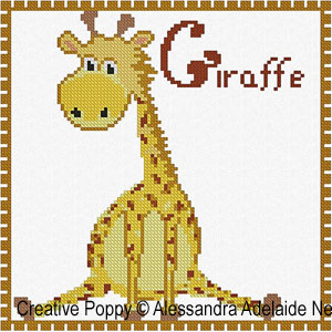 Alessandra Adelaide Needleworks - G is for giraffe (cross stitch pattern chart ) (zoom1)