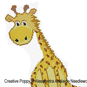 Alessandra Adelaide Needleworks - G is for Giraffe - Animal Alphabet zoom 1 (cross stitch chart)