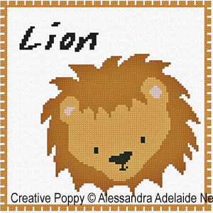 <b>L is for Lion - Animal Alphabet</b><br>cross stitch pattern<br>by <b>Alessandra Adelaide Neeedleworks</b>
