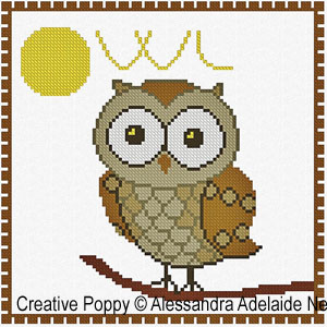 Alessandra Adelaide Needleworks - O is for Owl - Animal Alphabet (cross stitch chart)