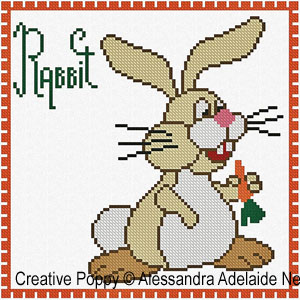 <b>R is for Rabbit - Animal Alphabet</b><br>cross stitch pattern<br>by <b>Alessandra Adelaide Neeedleworks</b>