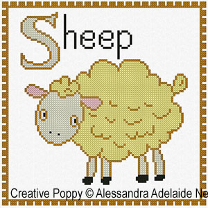 Alessandra Adelaide Needleworks - S is for Sheep - Animal Alphabet (cross stitch chart)