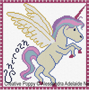 <b>U is for Unicorn - Animal Alphabet</b><br>cross stitch pattern<br>by <b>Alessandra Adelaide Neeedleworks</b>