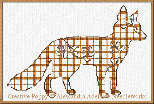 Alessandra Adelaide Needleworks - Woodland Animals : Fox, zoom 1  (cross stitch chart)
