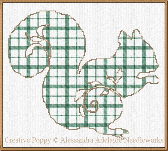 Alessandra Adelaide Needleworks - Woodland Animals : Squirrel, zoom 1  (cross stitch chart)
