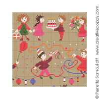 Happy Childhood collection  - Birthday party - cross stitch pattern - by Perrette Samouiloff (zoom 2)