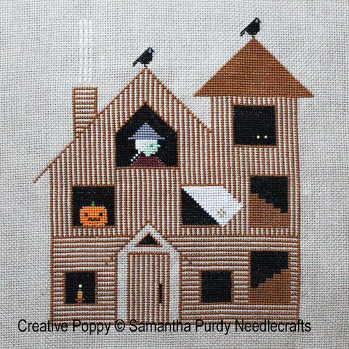 Samanthapurdyneedlecraft - Halloween House zoom 3 (cross stitch chart)