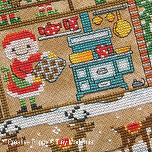 Santa's House cross stitch pattern by Tiny Modernist, zoom3