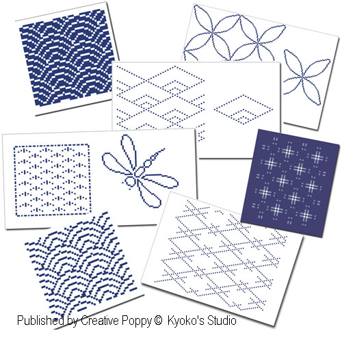 K\'s Studio - The Cross stitch notebooks: 10 traditional  Japanese motifs zoom 2 (cross stitch chart)