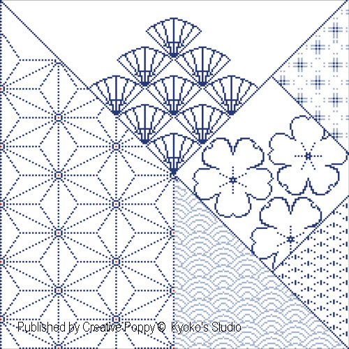 K\'s Studio - The Cross stitch notebooks: 10 traditional  Japanese motifs zoom 3 (cross stitch chart)