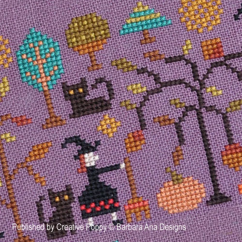 Barbara Ana Designs - A New World - Part 1: The Night of all Fears zoom 3 (cross stitch chart)