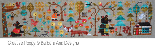 Barbara Ana Designs - A New World - Part 3: Deep in the Woods zoom 4 (cross stitch chart)