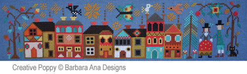 Barbara Ana Designs - A New World - Part 4: A visit to Town zoom 4 (cross stitch chart)