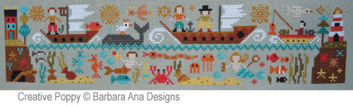 Barbara Ana Designs - A New World - Part  5: Over the Seas zoom 4 (cross stitch chart)