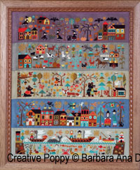 Barbara Ana Designs - A New World - Part 4: A visit to Town zoom 5 (cross stitch chart)