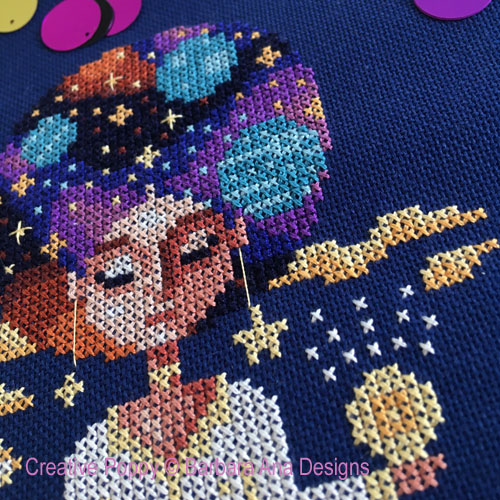 Cosmic Dreams cross stitch pattern by Barbara Ana, zoom 1