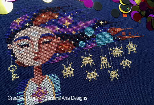 Cosmic Dreams II (Big Sister) cross stitch pattern by Barbara Ana Designs