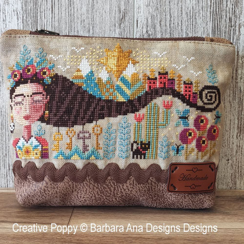 Barbara Ana Designs - Dreaming Frida zoom 4 (cross stitch chart)
