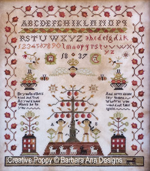 Barbara Ana - Henrietta Goodrich Sampler (downloadable cross stitch pattern)