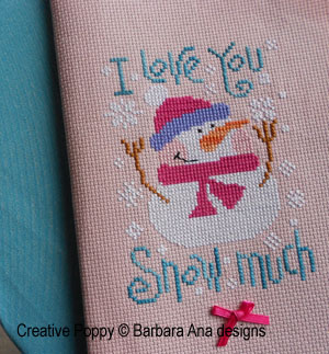 Cross stitch patterns expressing love, with fun and humour