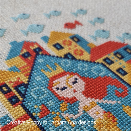 Little Red Fish cross stitch pattern by Barbara Ana Designs, zoom 1