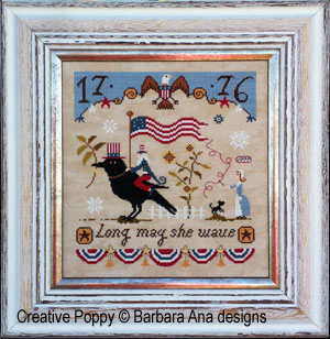 <b>Long May She Wave</b><br>cross stitch pattern<br>by <b>Barbara Ana Designs</b>