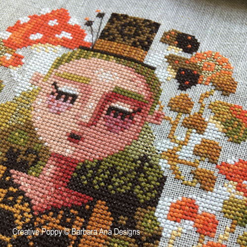 Mushroom Dreams cross stitch pattern by Barbara Ana Designs, zoom 1