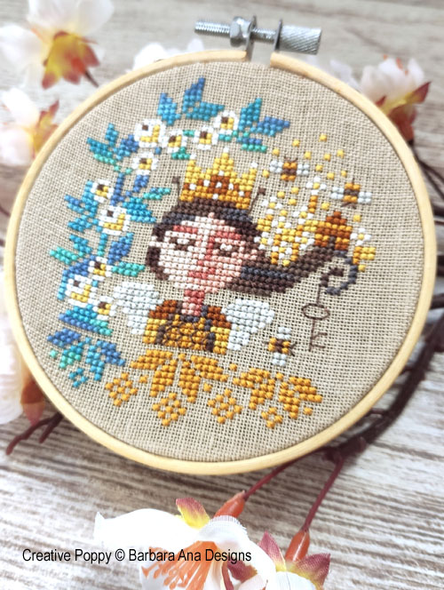 Queen Bee cross stitch pattern by Barbara Ana Designs